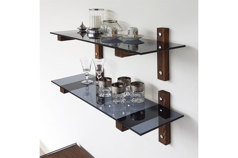 Nelams Vegghylle 85 cm - Valnöt - Oppbevaring - Hylle - Vegghylle