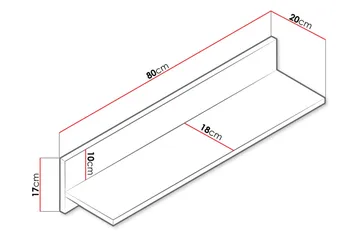 Nero Hylle 80 cm - Natur|Hvit - Oppbevaring - Hylle - Vegghylle