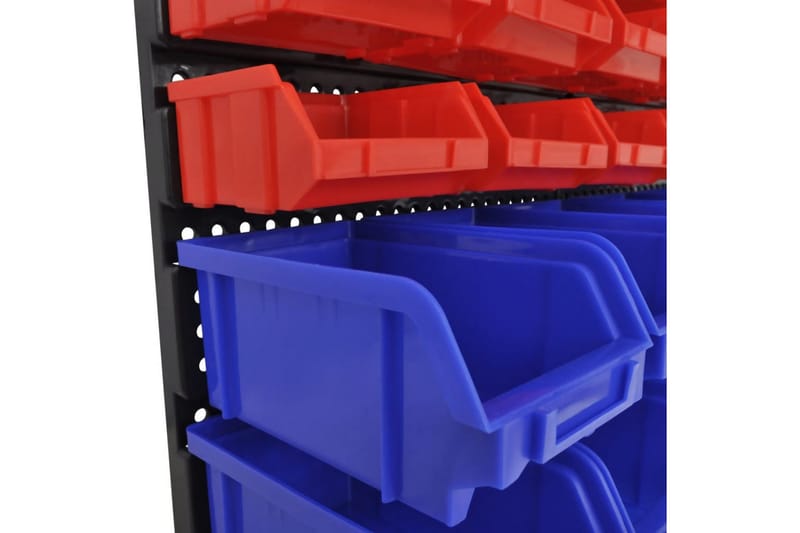 Oppbevaringssett veggmontert garasje 30 deler blå og rød - Rød|Blå - Vegghylle - Vegghengt oppbevaring