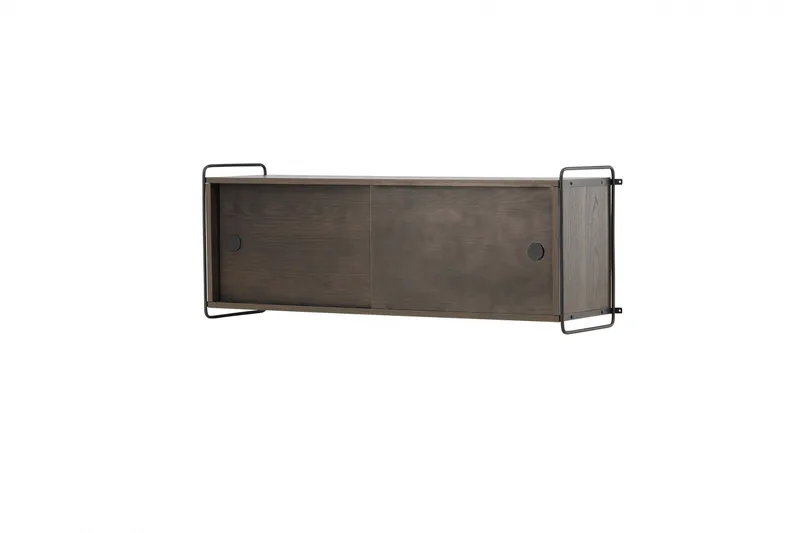 Paris Vegghylle 122x35 cm i Tre med Metallramme, Brun