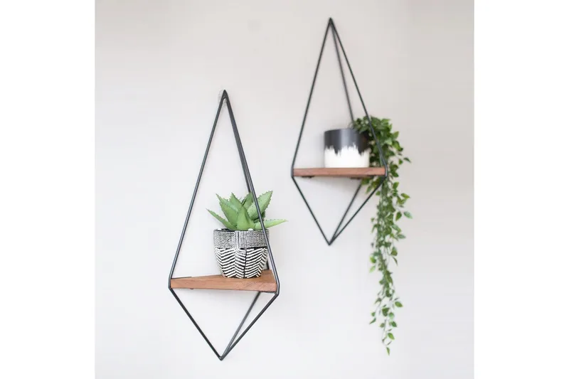 Pukkuri Vegghylle 23 cm - Brun/Svart - Oppbevaring - Hylle - Vegghylle