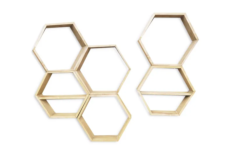 Pukkuri Vegghylle 42 cm, Brun