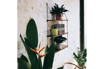 Pukkuri Vegghylle 60 cm - Brun - Oppbevaring - Hylle - Vegghylle