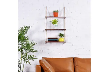 Pukkuri Vegghylle 60x13 cm i Mørkt Tre - Brun - Oppbevaring - Hylle - Vegghylle