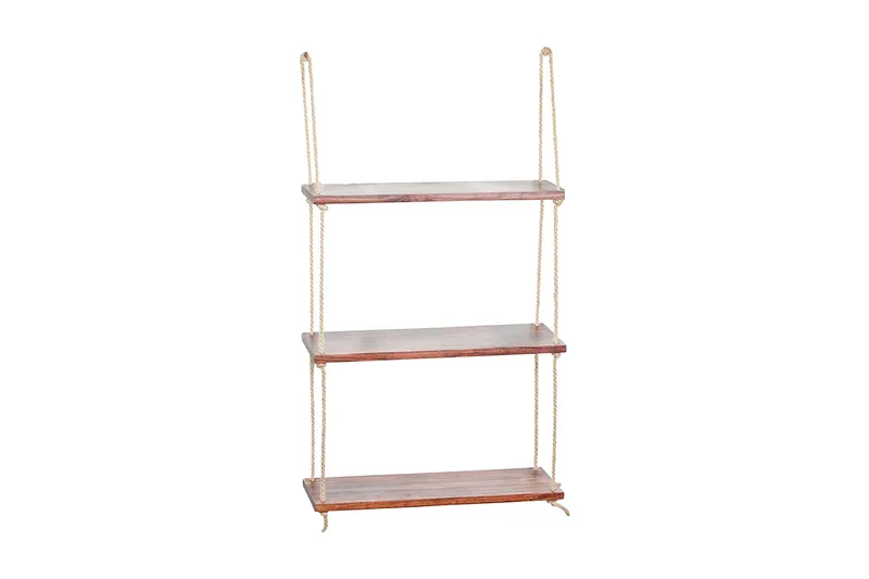 Pukkuri Vegghylle 60x13 cm i Mørkt Tre, Brun