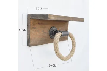 Pukkuri Veggoppheng 30 cm - Brun - Oppbevaring - Hylle - Vegghylle