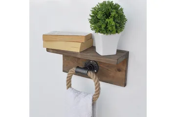 Pukkuri Veggoppheng 30 cm - Brun - Oppbevaring - Hylle - Vegghylle