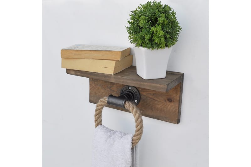 Pukkuri Veggoppheng 30 cm - Brun - Oppbevaring - Hylle - Vegghylle