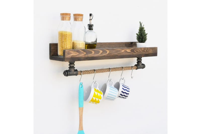 Pukkuri Veggoppheng 60 cm - Svart - Oppbevaring - Hylle - Vegghylle