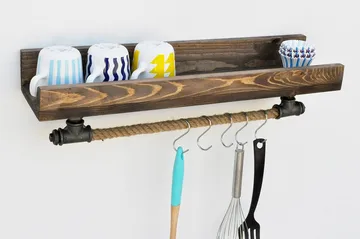 Pukkuri Veggoppheng 60 cm - Svart - Oppbevaring - Hylle - Vegghylle