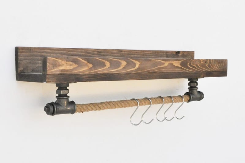 Pukkuri Veggoppheng 60 cm - Svart - Oppbevaring - Hylle - Vegghylle