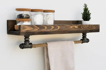 Pukkuri Veggoppheng 60 cm - Svart - Oppbevaring - Hylle - Vegghylle