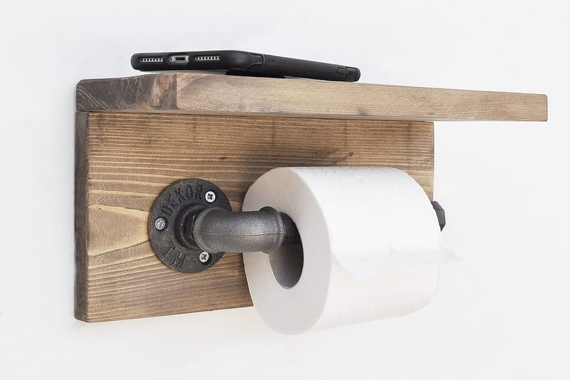 Pukkuri Papirholder 30 cm - Brun/Svart - Interiør - Baderomsinnredning - Toalettrullholdere