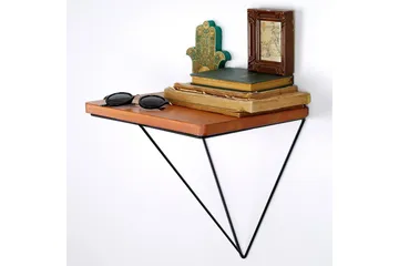 Pukkuri Papirholder med Hylle 33 cm - Brun/Svart - Oppbevaring - Hylle - Vegghylle