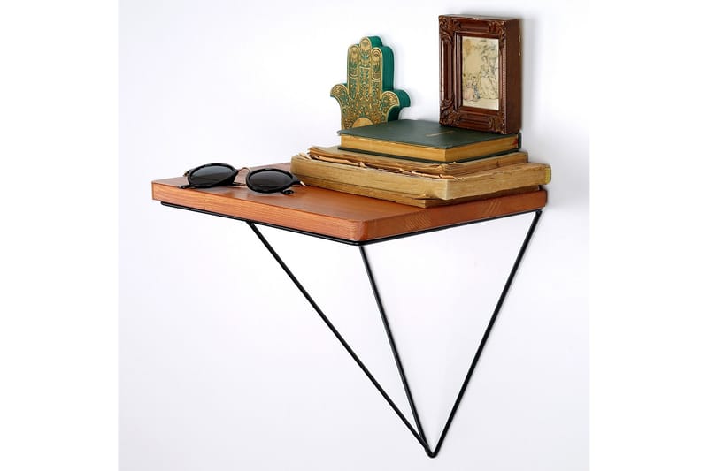 Pukkuri Papirholder med Hylle 33 cm - Brun/Svart - Oppbevaring - Hylle - Vegghylle