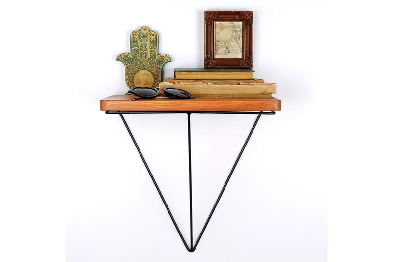 Pukkuri Papirholder med Hylle 33 cm - Brun/Svart - Oppbevaring - Hylle - Vegghylle