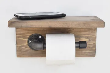 Pukkuri Papirholder 30 cm - Brun/Svart - Interiør - Baderomsinnredning - Toalettrullholdere