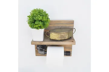 Pukkuri Papirholder 14 cm - Brun/Svart - Interiør - Baderomsinnredning - Toalettrullholdere