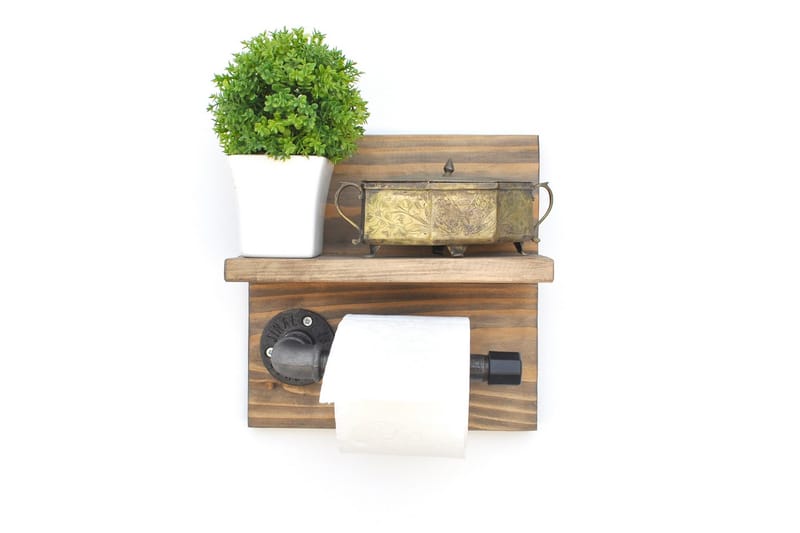 Pukkuri Papirholder 14 cm - Brun/Svart - Interiør - Baderomsinnredning - Toalettrullholdere