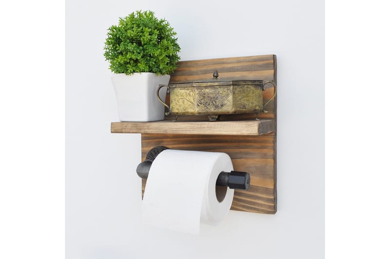 Pukkuri Papirholder 14 cm - Brun/Svart - Interiør - Baderomsinnredning - Toalettrullholdere