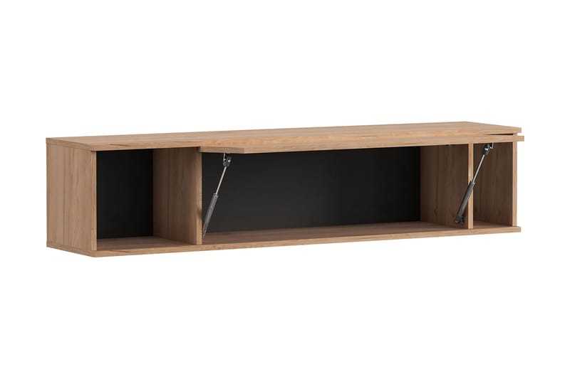 Querty Vegghylle 135x30x30 cm - Hvit/Svart - Oppbevaring - Hylle - Vegghylle