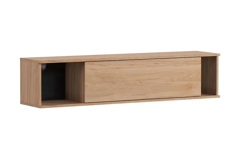 Querty Vegghylle 135x30x30 cm, Natur/Svart