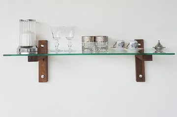 Quezad Vegghylle 85 cm - Valnøtt - Oppbevaring - Hylle - Vegghylle