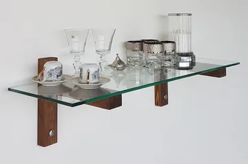 Quezad Vegghylle 85 cm - Valnøtt - Oppbevaring - Hylle - Vegghylle