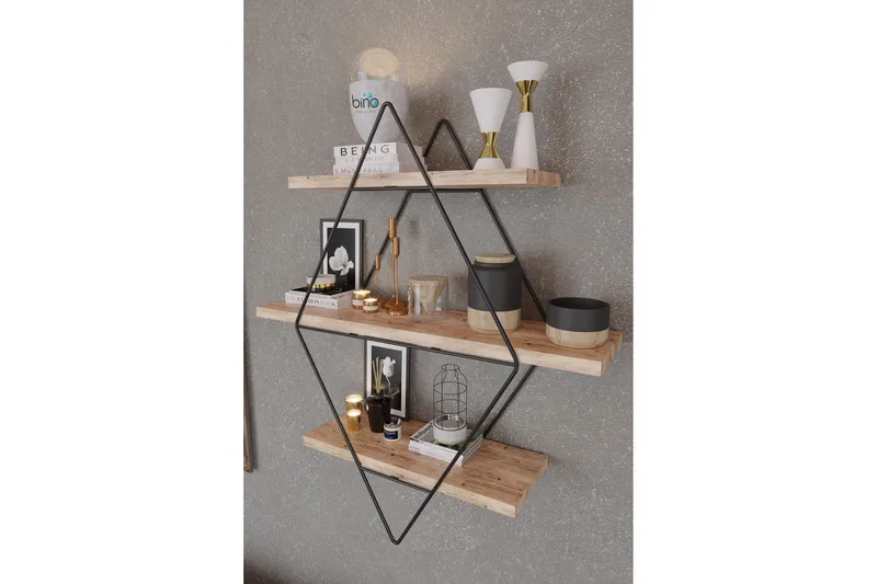 Rambabu Vegghylle 70 cm - Gull/Svart - Oppbevaring - Hylle - Vegghylle