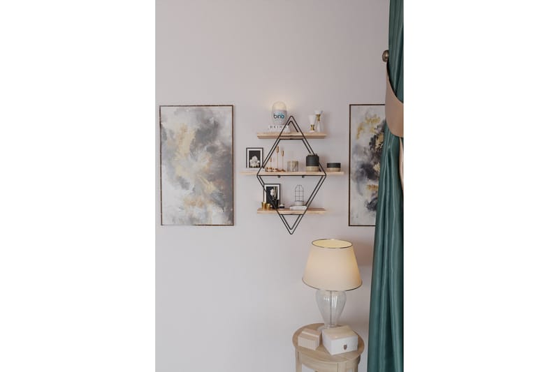 Rambabu Vegghylle 70 cm - Gull/Svart - Oppbevaring - Hylle - Vegghylle
