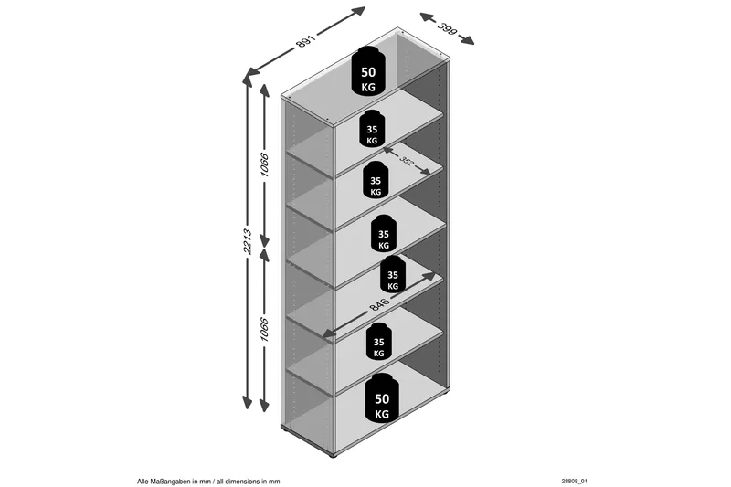 Remfert Vegghylle 89 cm - Brun - Oppbevaring - Hylle - Bokhylle