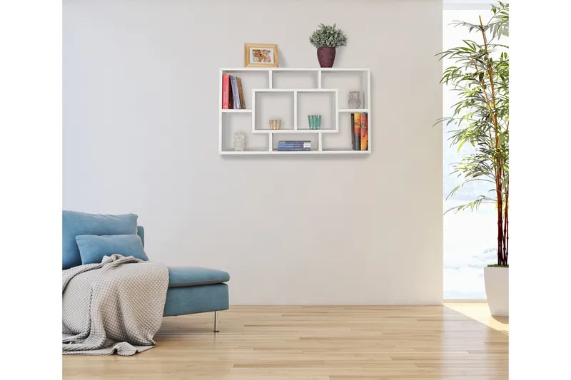 Rhosgoch Vegghylle - Hvit - Oppbevaring - Hylle - Vegghylle