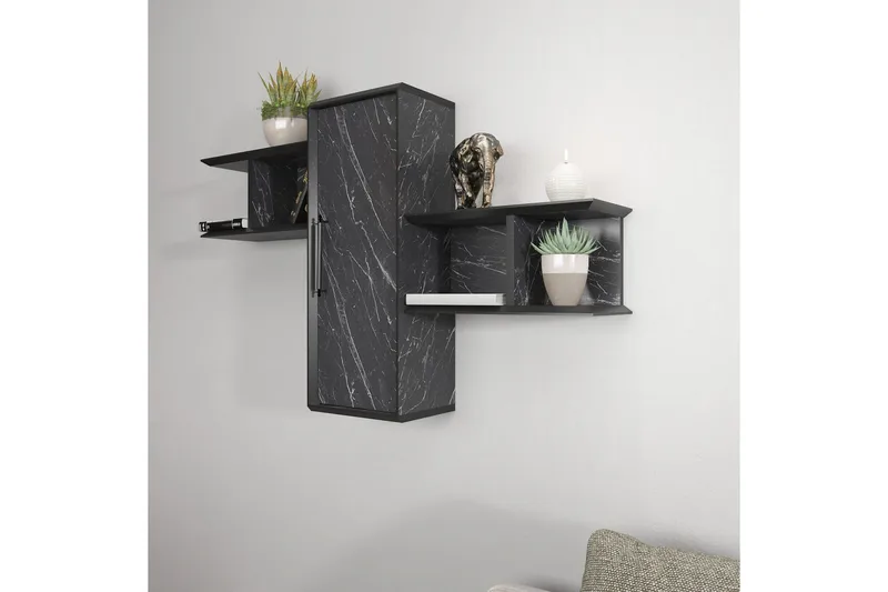 Rinorea Vegghylle 118,6x51,8 cm - Svart - Oppbevaring - Hylle - Vegghylle