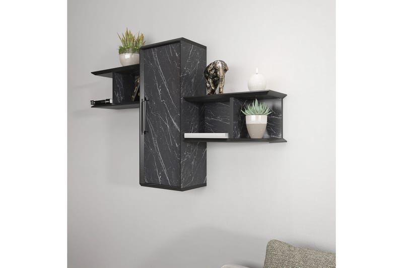Rinorea Vegghylle 118,6x51,8 cm - Svart - Oppbevaring - Hylle - Vegghylle