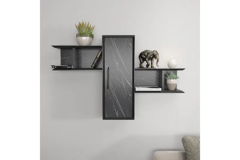 Rinorea Vegghylle 118,6x51,8 cm - Svart - Oppbevaring - Hylle - Vegghylle