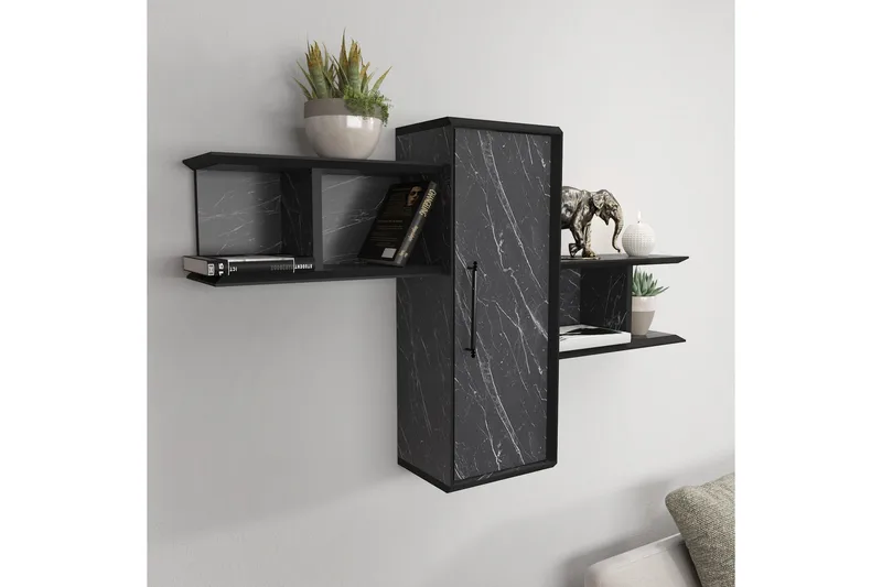 Rinorea Vegghylle 118,6x51,8 cm - Svart - Oppbevaring - Hylle - Vegghylle