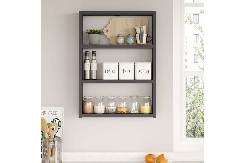 Rinorea Vegghylle 43,2x60 cm - Antrasitt - Oppbevaring - Hylle - Vegghylle