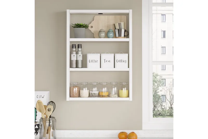 Rinorea Vegghylle 43,2x60 cm - Hvit - Oppbevaring - Hylle - Vegghylle