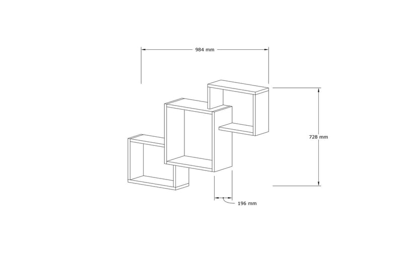 Rinorea Vegghylle 98x72 cm - Brun - Oppbevaring - Hylle - Vegghylle