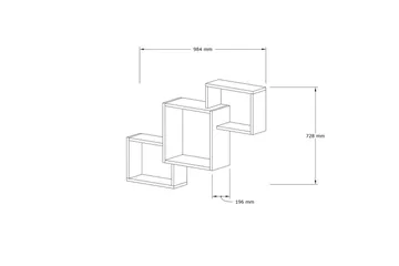 Rinorea Vegghylle 98x72 cm - Hvit - Oppbevaring - Hylle - Vegghylle