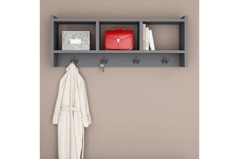 Rinorea Veggkrok 75,6x35 cm - Antrasitt - Oppbevaring - Hylle - Vegghylle