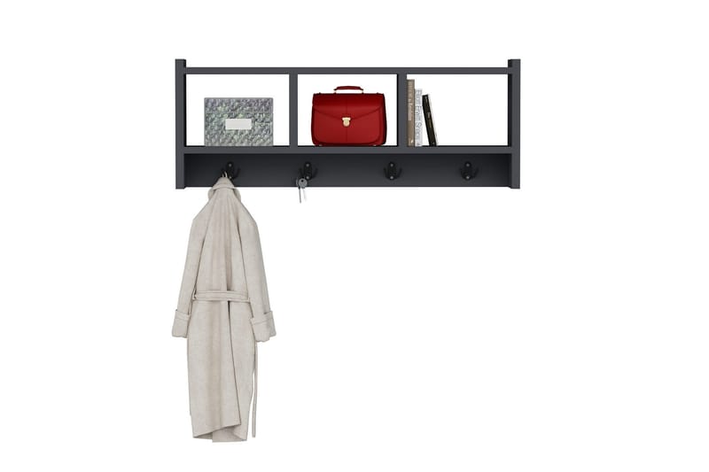 Rinorea Veggkrok 75,6x35 cm - Antrasitt - Oppbevaring - Hylle - Vegghylle