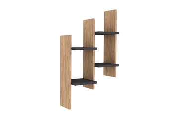 Shottisham Vegghylle 49 cm - Antrasitt|Valnøtt - Oppbevaring - Hylle - Vegghylle