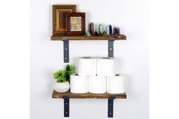 Slovinski Vegghylle 40 cm - Svart / Valnøtt - Oppbevaring - Hylle - Vegghylle