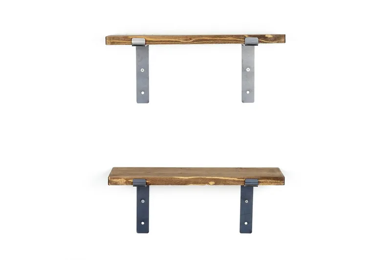 Slovinski Vegghylle 40 cm, Svart / Valnøtt