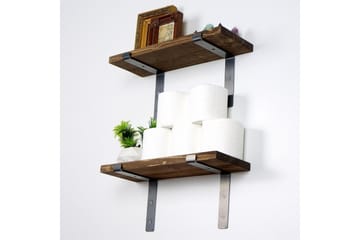 Slovinski Vegghylle 40 cm - Svart / Valnøtt - Oppbevaring - Hylle - Vegghylle