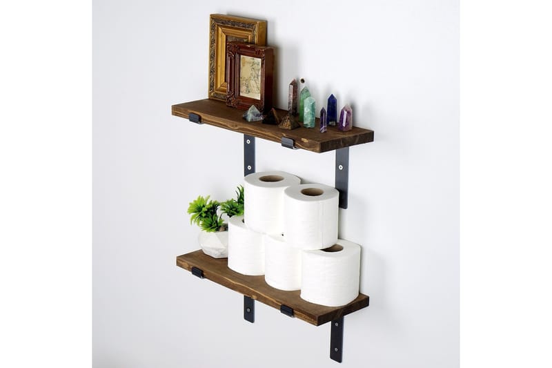 Slovinski Vegghylle 40 cm - Svart / Valnøtt - Oppbevaring - Hylle - Vegghylle