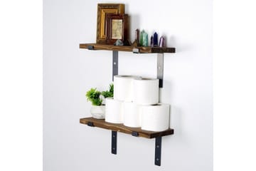 Slovinski Vegghylle 40 cm - Svart / Valnøtt - Oppbevaring - Hylle - Vegghylle