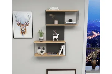 Sringer Vegghylle 19x65 cm - Antrasitt / Natur - Oppbevaring - Hylle - Vegghylle