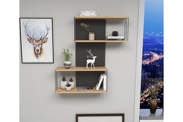 Sringer Vegghylle 19x65 cm - Antrasitt / Natur - Oppbevaring - Hylle - Vegghylle